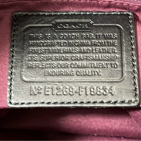 RARE Coach Sateen Signature Hobo Bag - Black and Purple - Picture 8 of 15